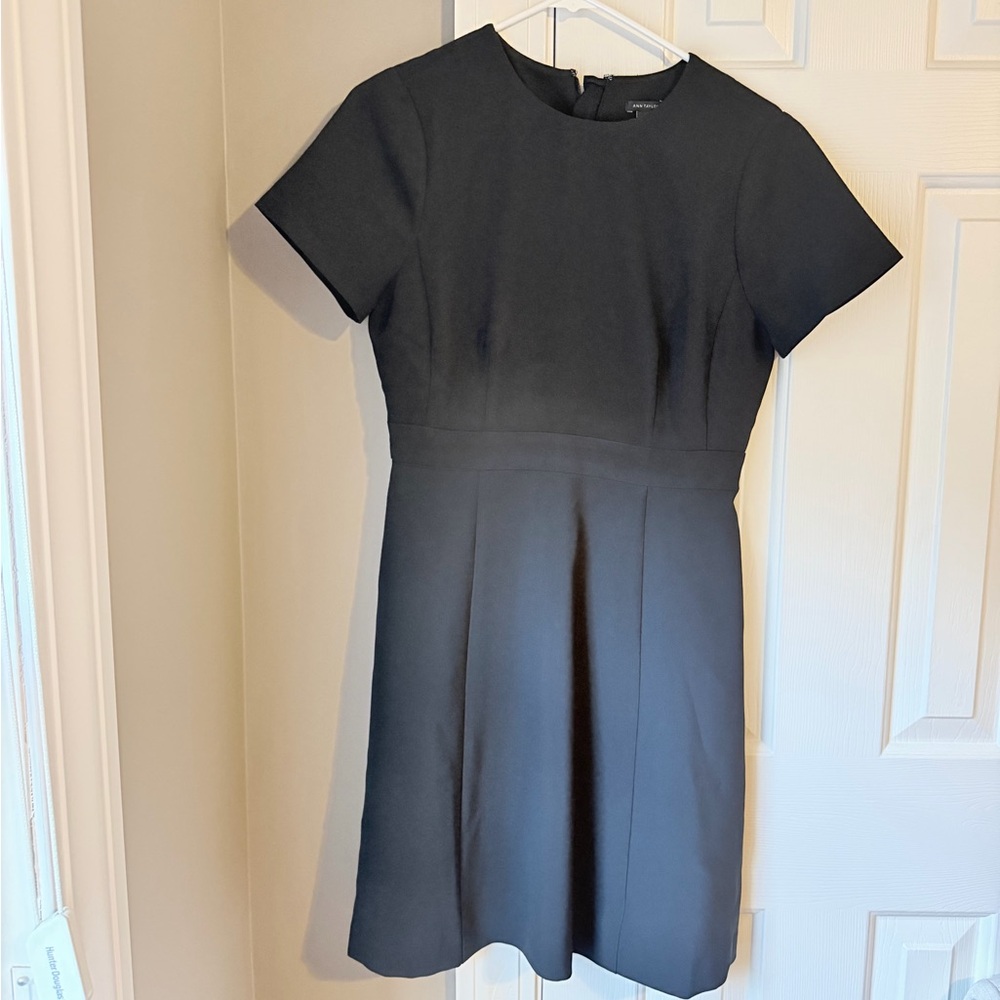 Ann Taylor Elegant Black Midi Dress